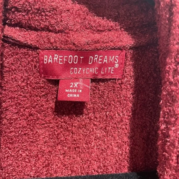 Barefoot Dreams Maroon Long Cardigan with pockets